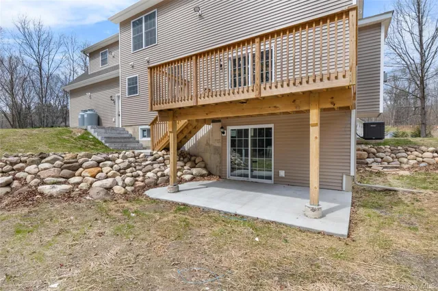 a view of a balcony with a large window