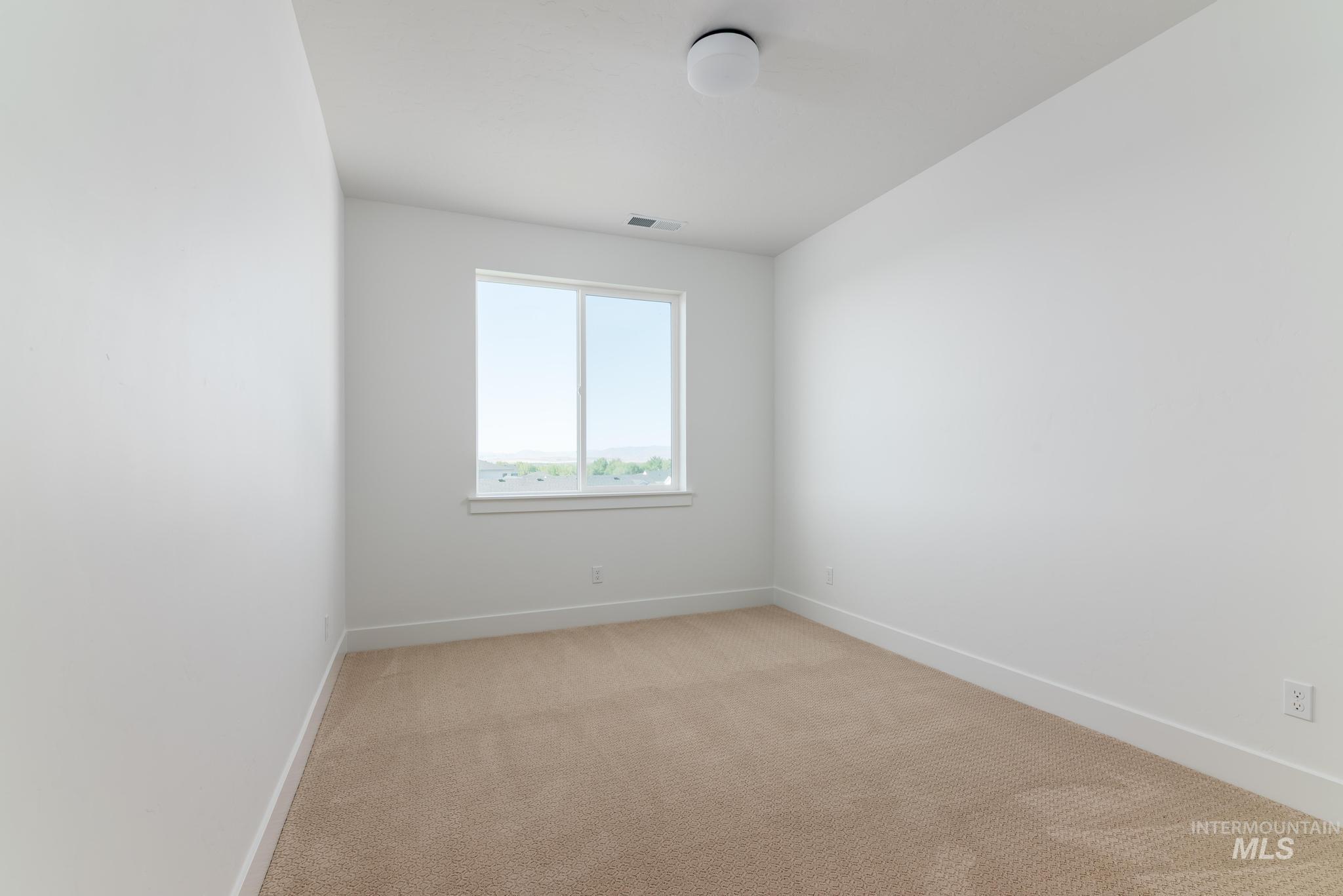 14703 Serenity Pt Street Caldwell, ID 83607 - Photo 28 of 45 Bright interior room featuring a large window, neutral carpeting, white walls, white trim, and a ceiling-mounted light fixture