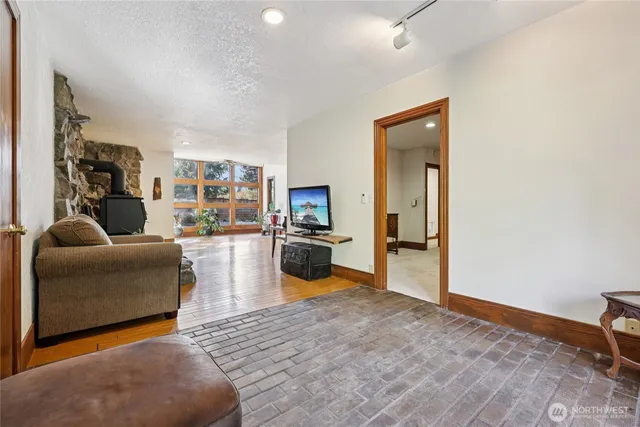 a living room with furniture and a couch