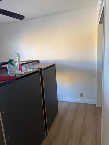 a room with a table and chairs