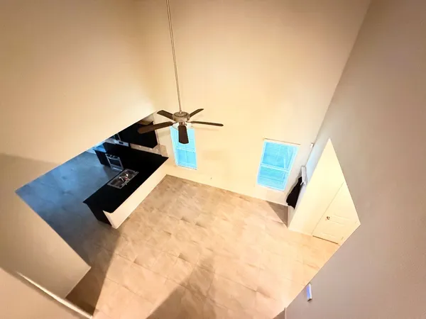 an empty room with a window