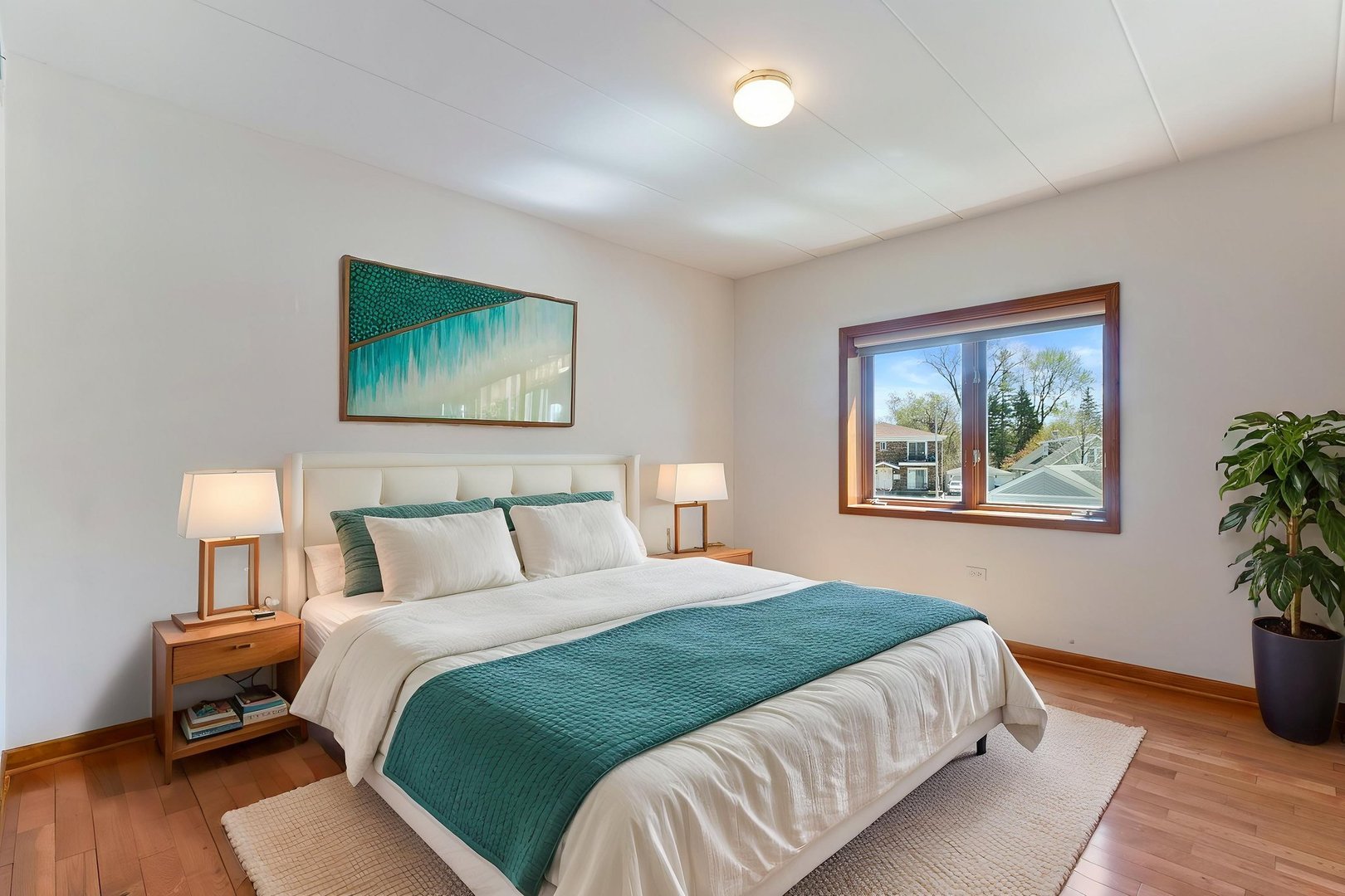 5368 West 96th Street, Unit 2S Oak Lawn, IL 60453 - Photo 6 of 18 a bedroom with a bed and a painting on the wall