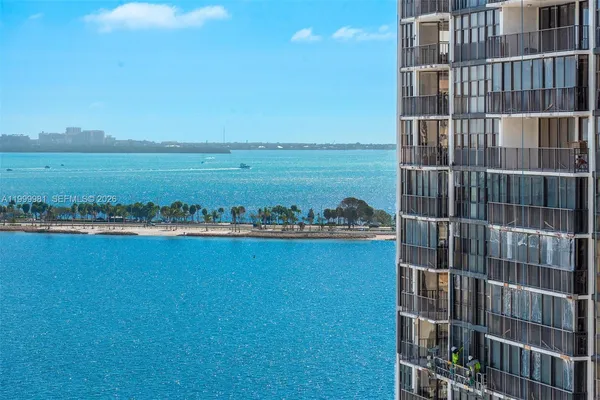 a view of a city from a balcony