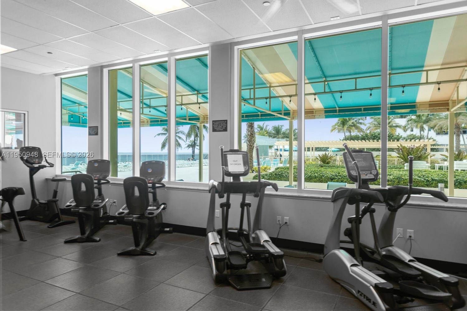 2501 South Ocean Drive, Unit 1105 Hollywood, FL 33019 - Photo 32 of 45 a view of a room with gym equipment