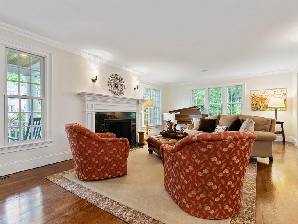 38 Kenilworth Road Wellesley, MA 02482 - Photo 6 of 36 a living room with furniture large window and fireplace