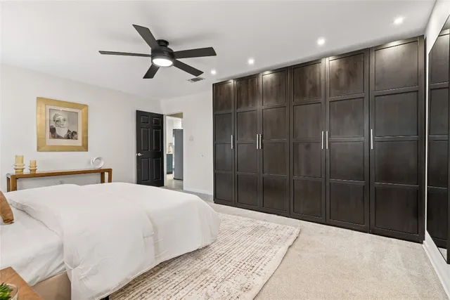 a view of a park with a slide