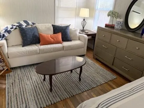 a living room with furniture