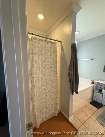 a bathroom with a tub