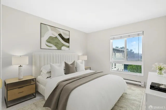 an empty room with windows