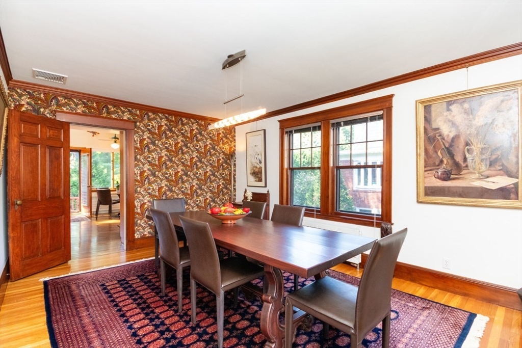 4 Charlotte Road Newton, MA 02459 - Photo 5 of 32 a view of a dining room with furniture window and wooden floor