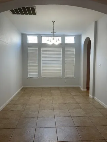 a view of a livingroom with a chandelier