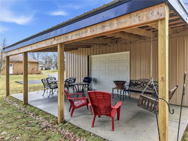 a outdoor space with furniture