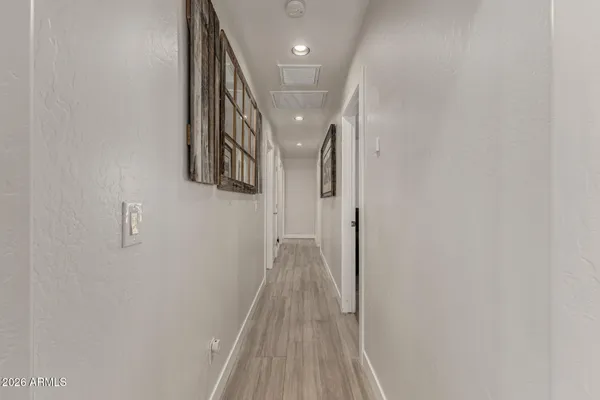 a view of hallway with stairs