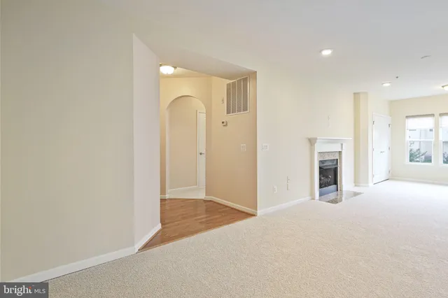 a view of a livingroom with a fireplace