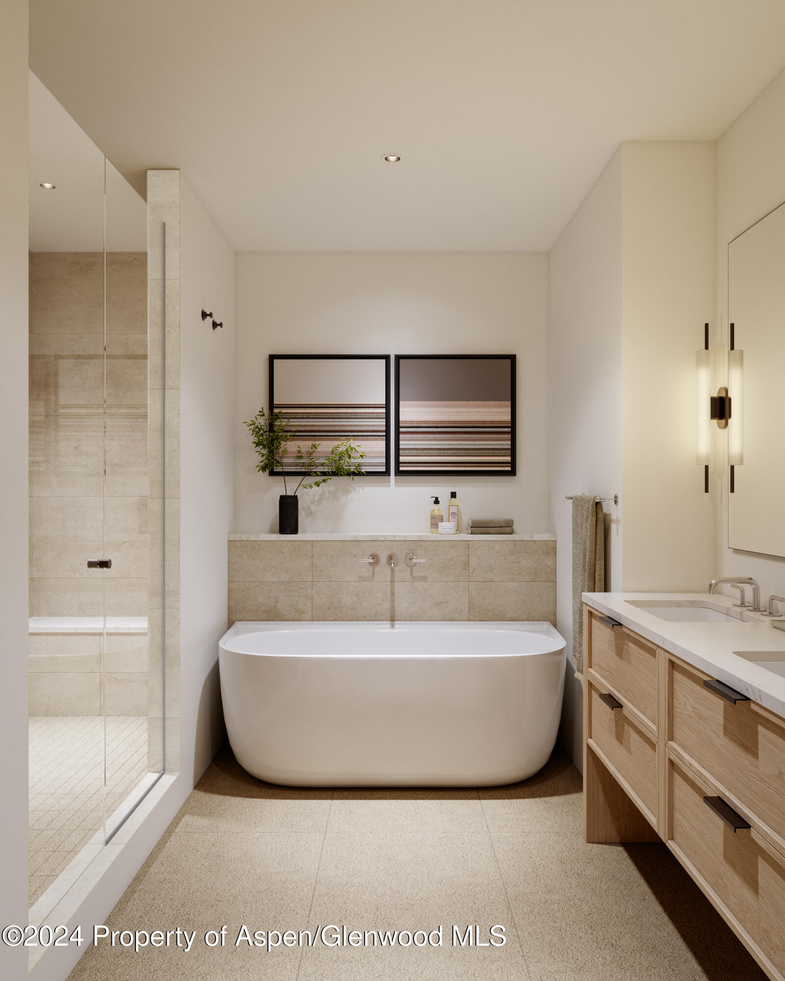 221 Wood Road, Unit 305 Snowmass Village, CO 81615 - Photo 6 of 10 a spacious bathroom with a bathtub and shower