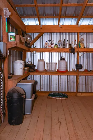 a view of a balcony with furniture