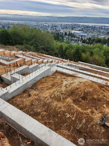 a view of a lake with a city view