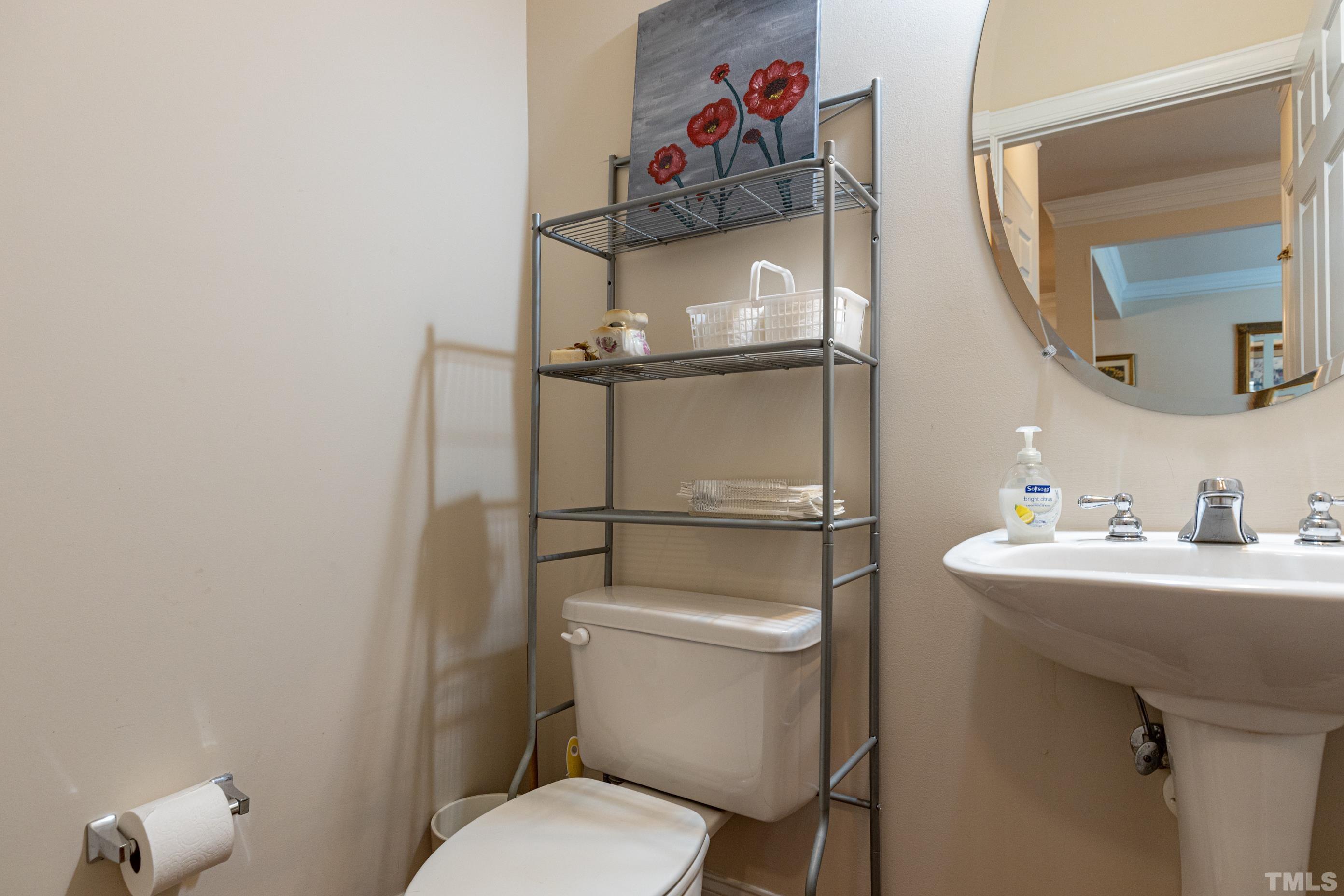 11210 Maplecroft Court Raleigh, NC 27617 - Photo 17 of 30 a bathroom with a toilet sink and mirror