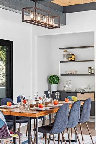 a outdoor dining space with furniture and outdoor view