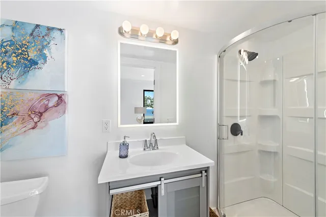 a view of a room that has a window in it