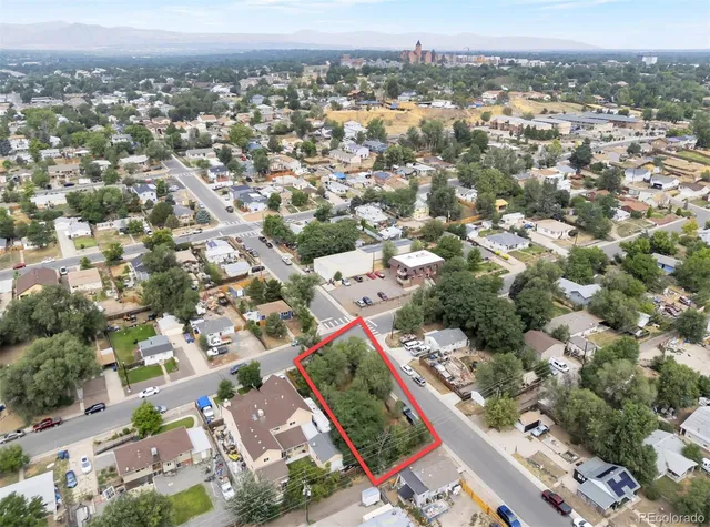 an aerial view of a city