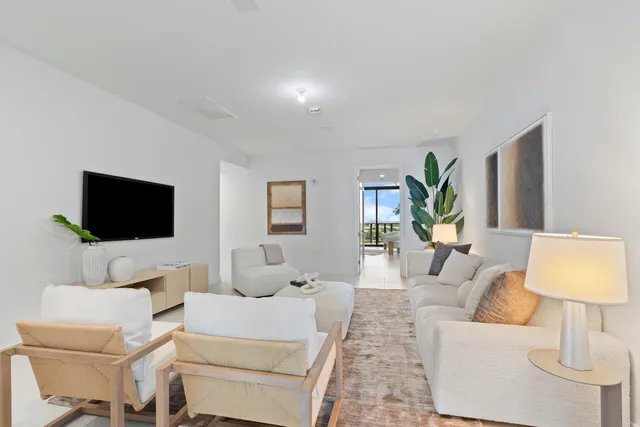 a work room with table and chairs