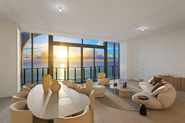 a view of ocean from a balcony