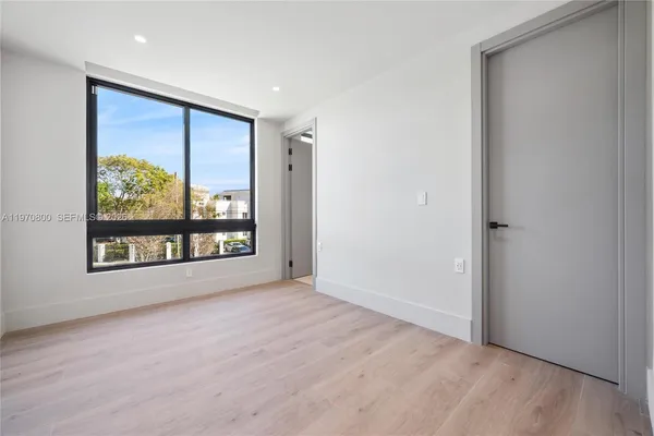 an empty room with a window