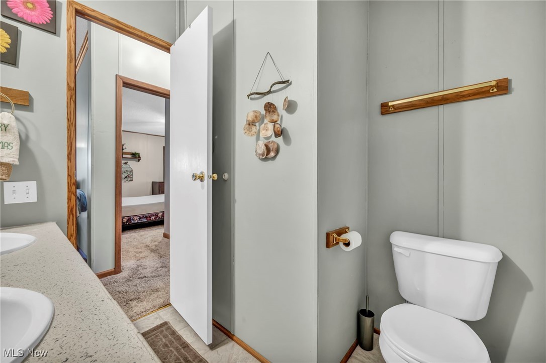 27202 Cook Road, Unit 95 Olmsted Falls, OH 44138 - Photo 28 of 46 Ensuite bathroom with double vanity and light carpet