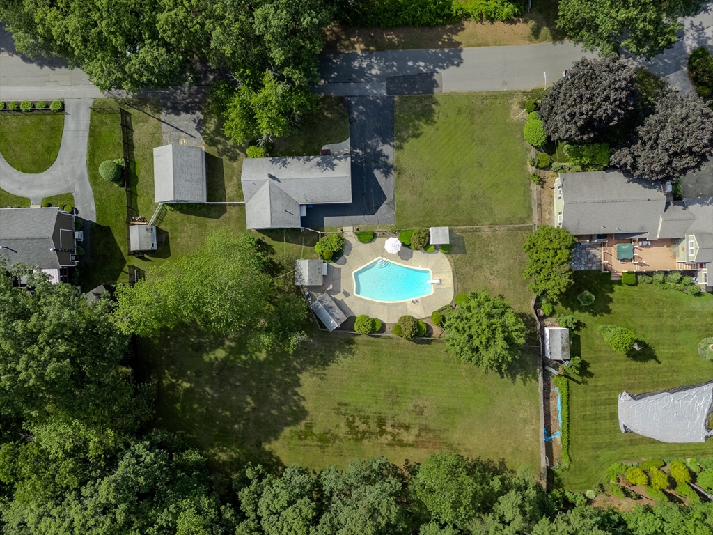 10 Primrose Road Billerica, MA 01821 - Photo 27 of 37 an aerial view of a house with garden space and street view