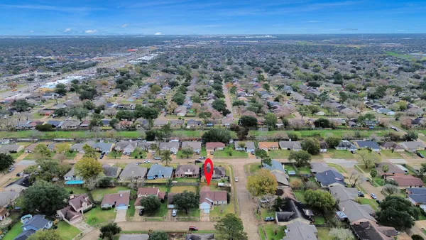 an aerial view of a city