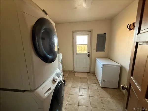 a room with a washer and dryer