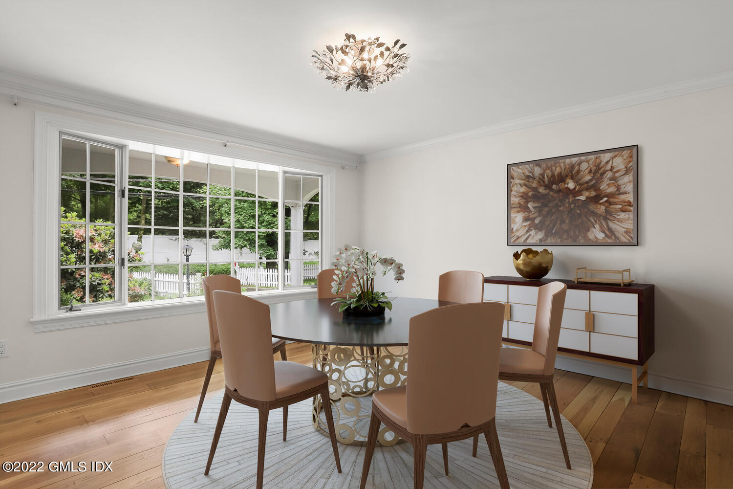 75 Fairfield Road Greenwich, CT 06830 - Photo 5 of 18 a view of a dining room with furniture window and wooden floor