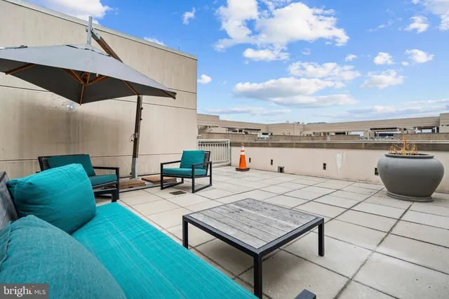 a terrace view with seating space