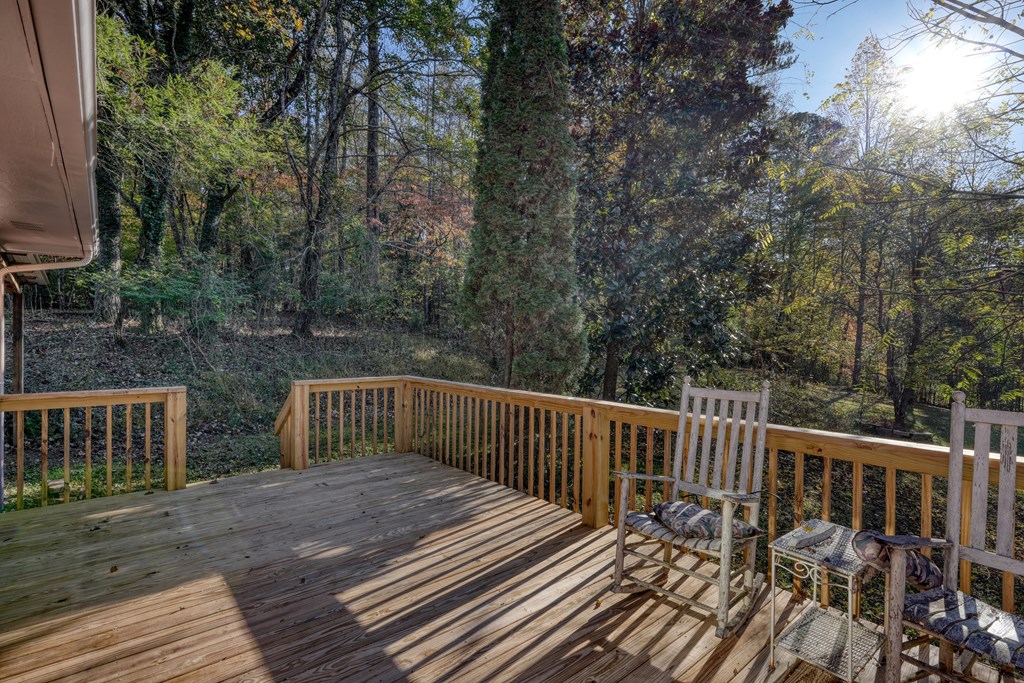 110 Johnson Road Hayesville, NC 28904 - Photo 7 of 41 a view of balcony with wooden floor and fence