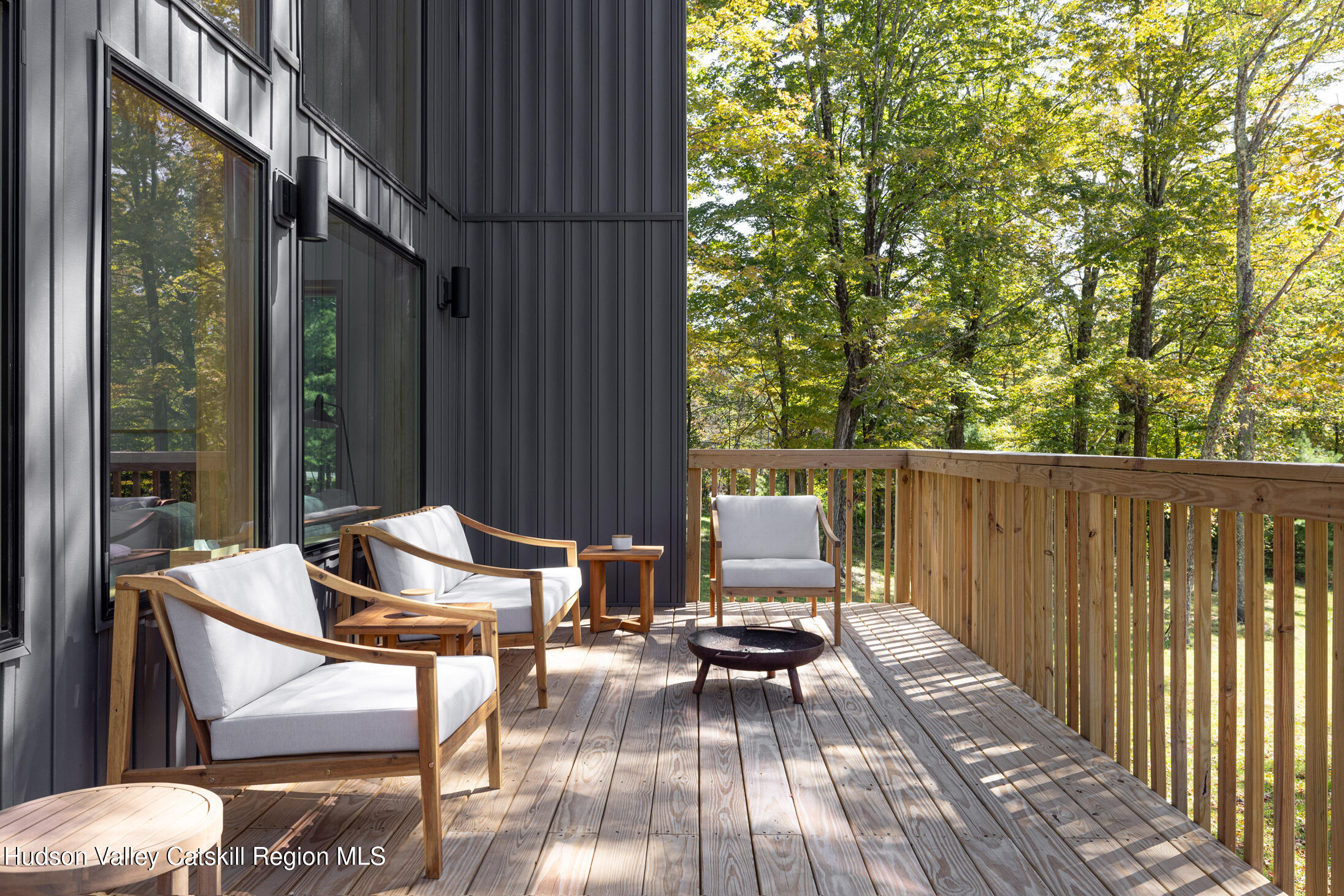 171 Birchall Road Wawarsing, NY 12428 - Photo 23 of 26 a view of balcony with wooden floor and outdoor seating
