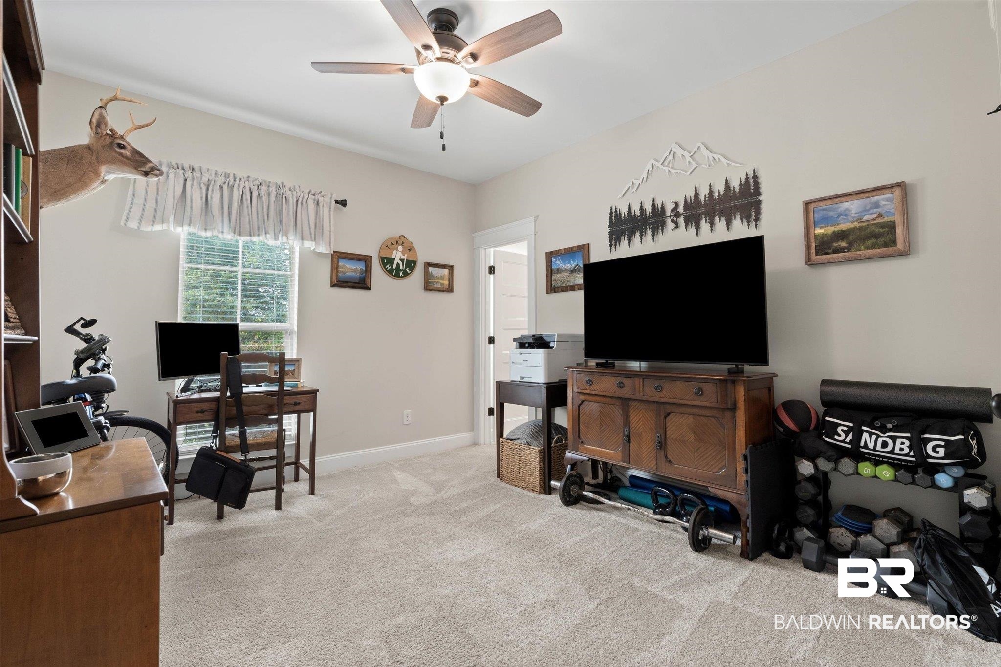 24821 Austin Road Daphne, AL 36526 - Photo 14 of 24 Office space with ceiling fan and carpet flooring