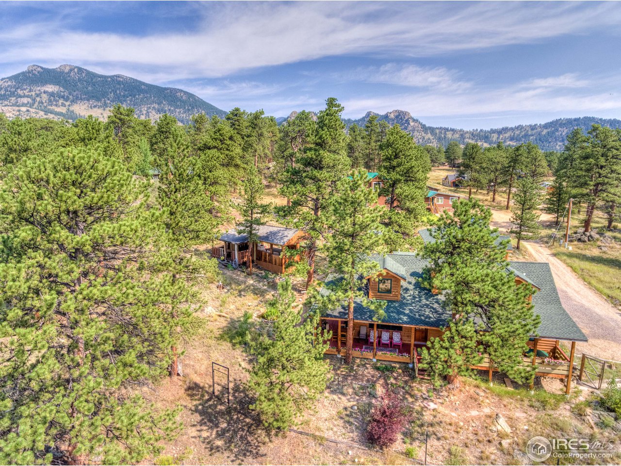 2112 Eagle Cliff Road Estes Park, CO 80517 - Photo 2 of 30 an aerial view of residential house with outdoor space and mountain view in back