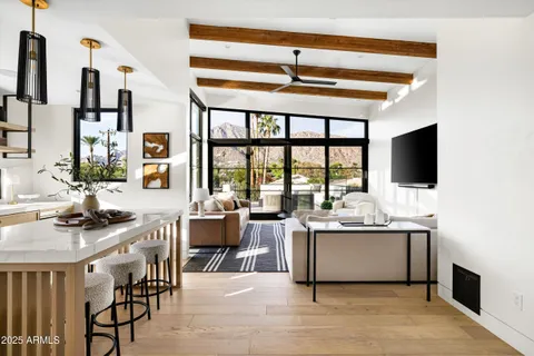 a view of a patio with a yard