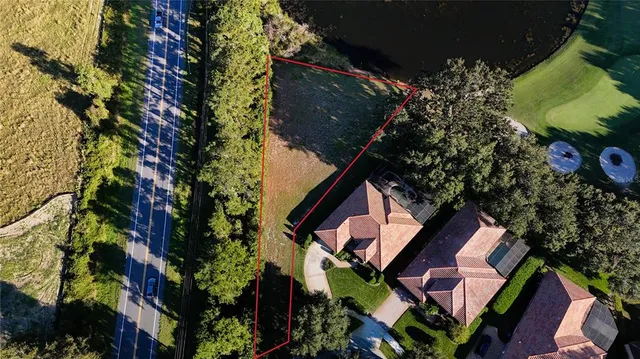 an aerial view of a house