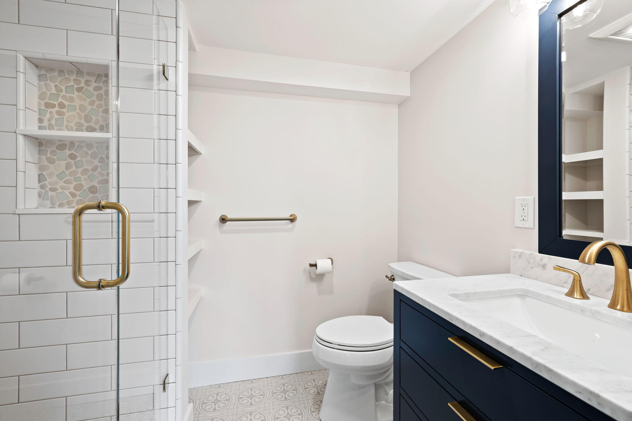 321 Tower Hill Road Osterville, MA 02655 - Photo 22 of 38 a bathroom with a granite countertop sink a toilet and shower