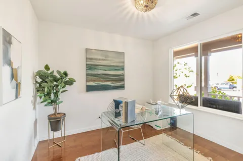 a living room with furniture