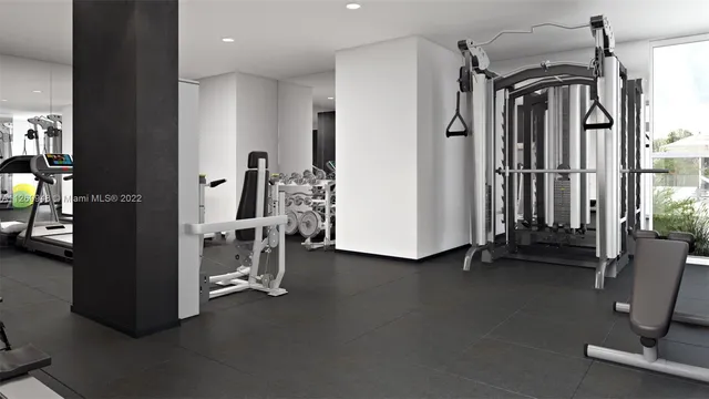 a workspace with furniture and wooden floor