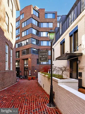 a view of a building on a city street