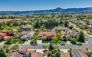 an aerial view of multiple house