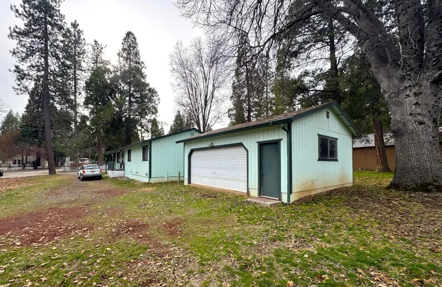 a house that has a tree in front of it
