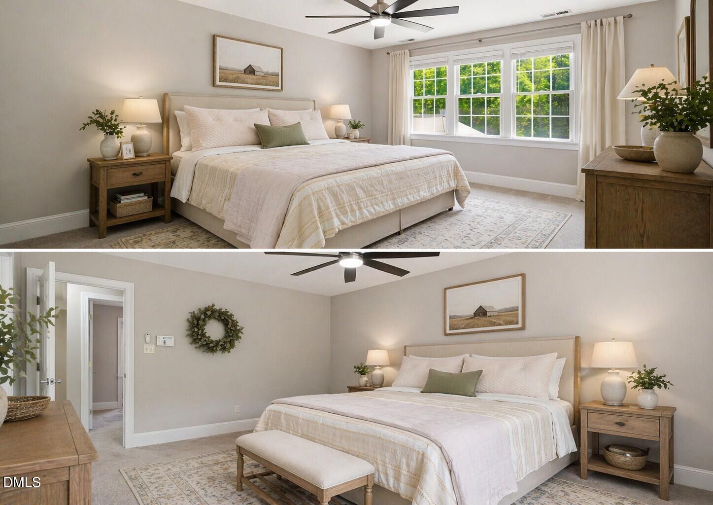 5416 Pulley Town Road Zebulon, NC 27597 - Photo 26 of 74 a bedroom with a large bed and a window