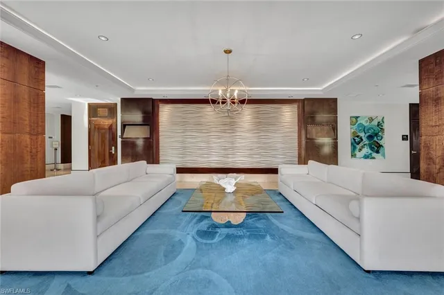 a living room with furniture