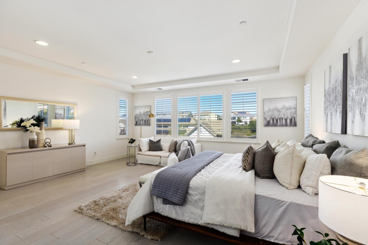 111 Dunfirth Drive Hayward, CA 94542 - Photo 32 of 49 a bedroom with a large bed and a view of kitchen