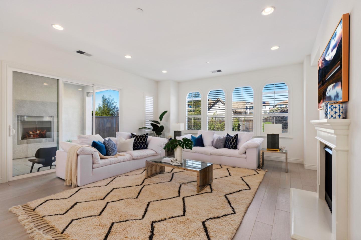 111 Dunfirth Drive Hayward, CA 94542 - Photo 7 of 49 a living room with fireplace furniture and a flat screen tv